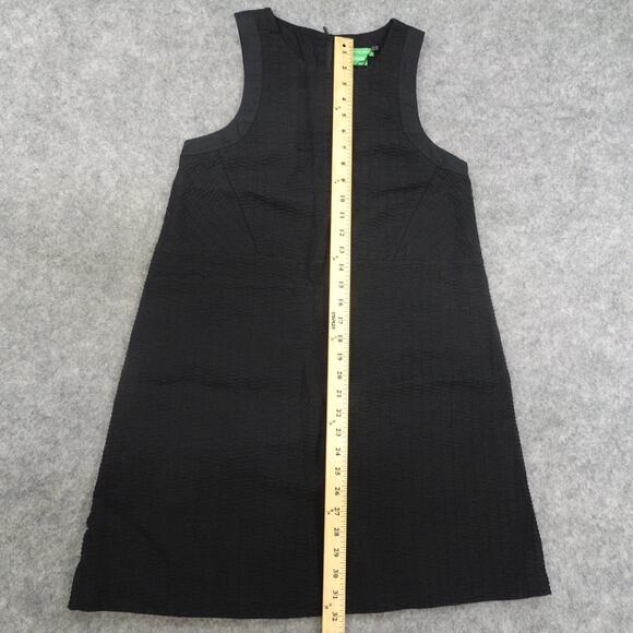 Armani Exchange Dress Womens 6 Ribbed Textured Breezy Summer Swing Black Cotton - Picture 3 of 12